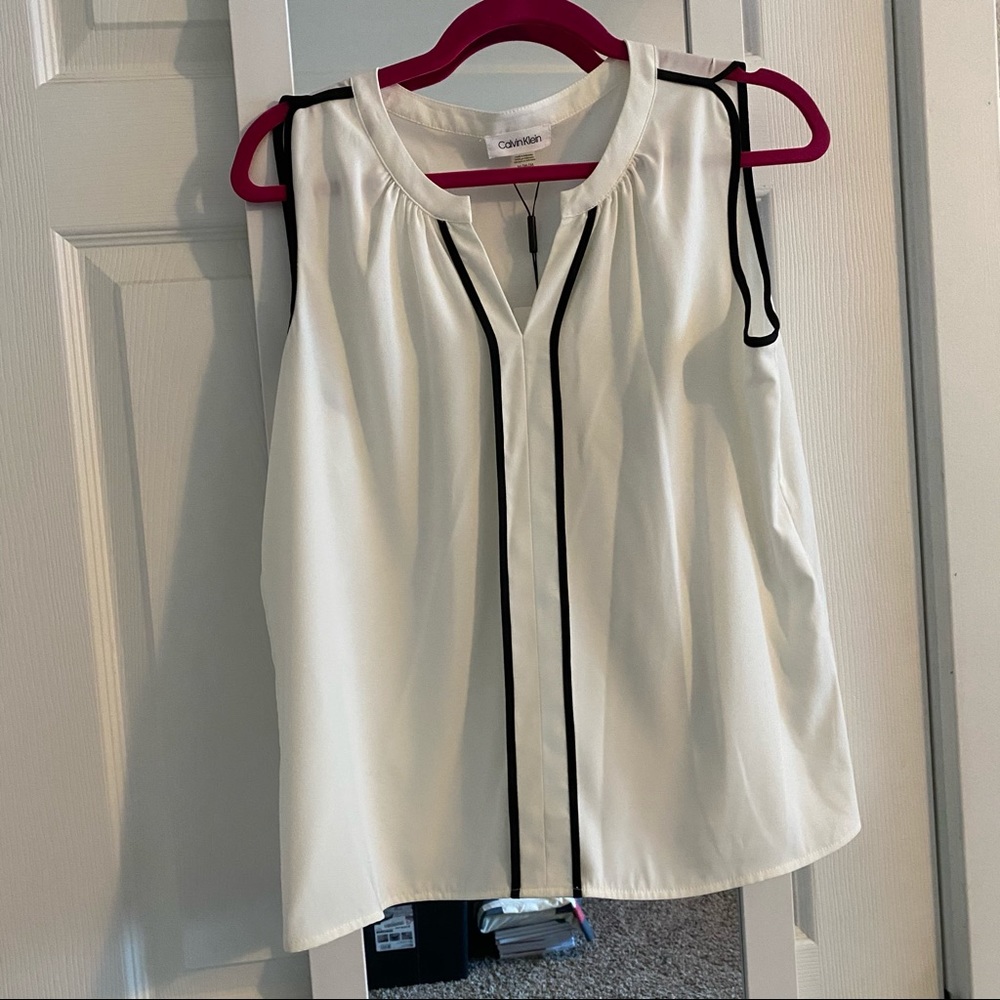 White w/ Black Stripe Blouse